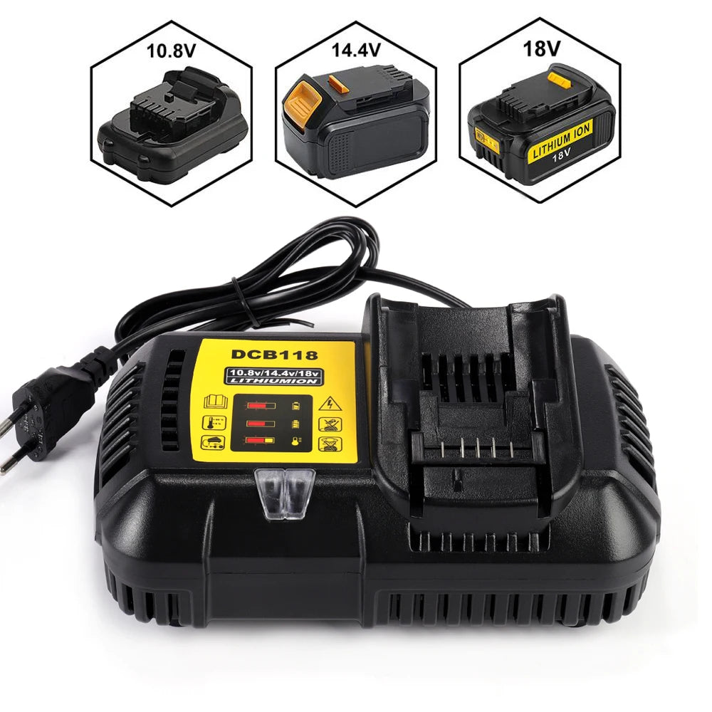 DCB118 Battery Charger for Dewalt Battery 10.8V 12V 14.4V 18V 20V