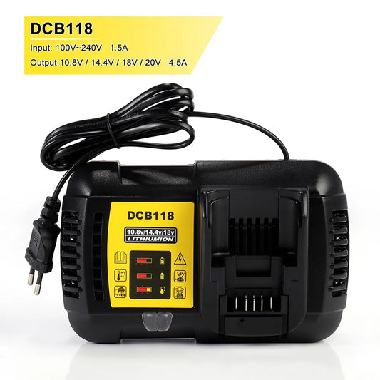 DCB118 Battery Charger for Dewalt Battery 10.8V 12V 14.4V 18V 20V